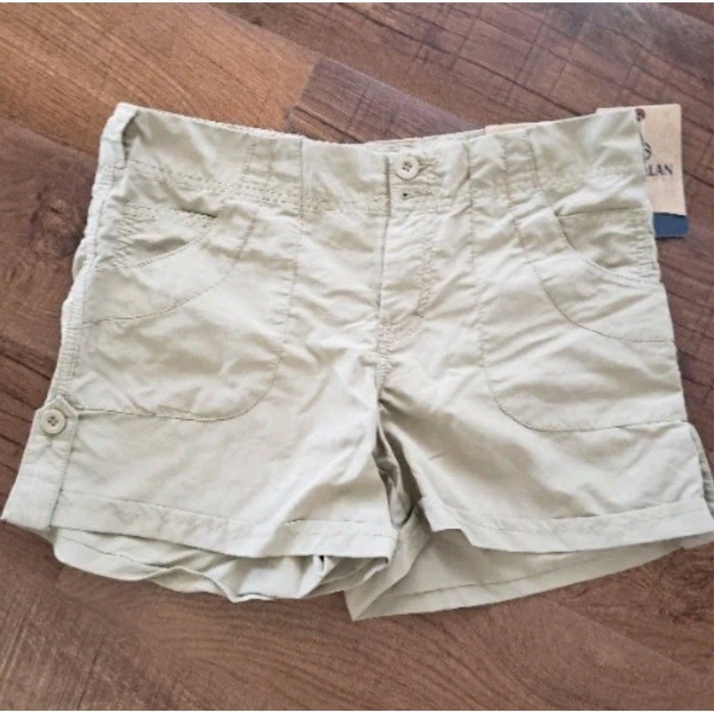 Magellan Outdoors Sz 6 Womens Khaki Hiking Camp Fishing Cuff Shorts Nylon New
